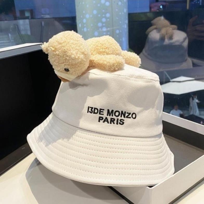 Mũ bucket thời trang, nón bucket kèm gấu sành điệu -VIP