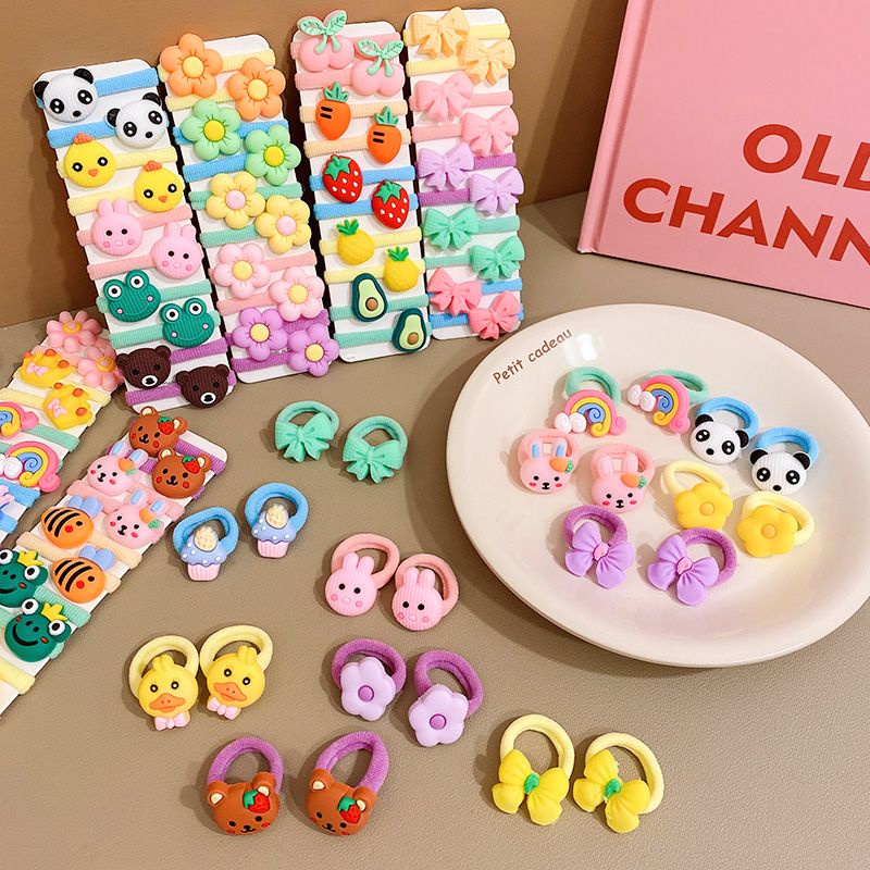Dây Buộc Tóc Màu Kẹo Ngọt Kiểu Dáng Hoạt Hình Dễ Thương Cho Bé Gái