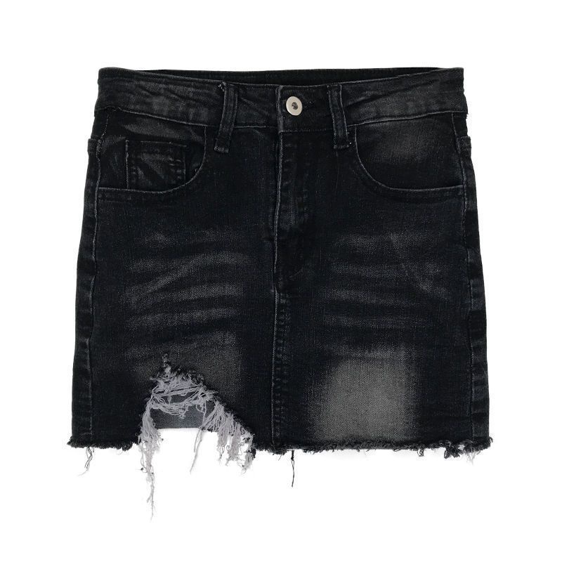 Jiashucheng Chân Váy Denim Chữ a Lưng Cao Dáng Ôm Phong Cách Retro Thời Trang Mùa Hè Dành Cho Nữ