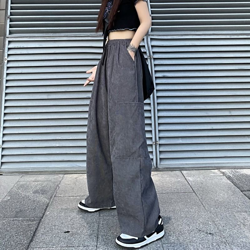 Quần Dài Nữ Ống Rộng Phong Cách Harajuku Đường Phố Mới