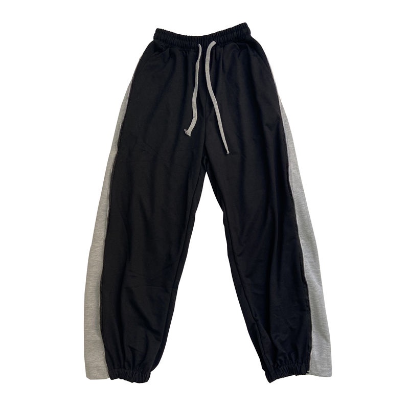 Quần Dài Thể Thao Lưng Cao Ống Rộng Phối Khóa Kéo Thời Trang Mùa Hè Cho Nữ