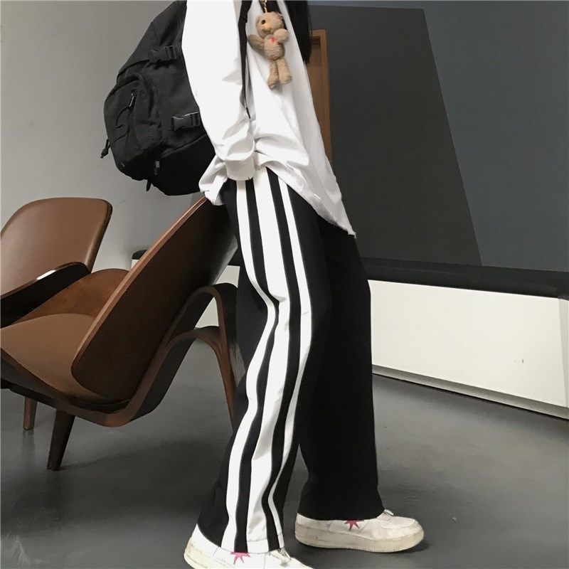 Quần Dài Lưng Cao Dáng Ôm Họa Tiết Kẻ Sọc Thời Trang Xuân Hè Phong Cách Hàn Quốc Mới Cho Nữ