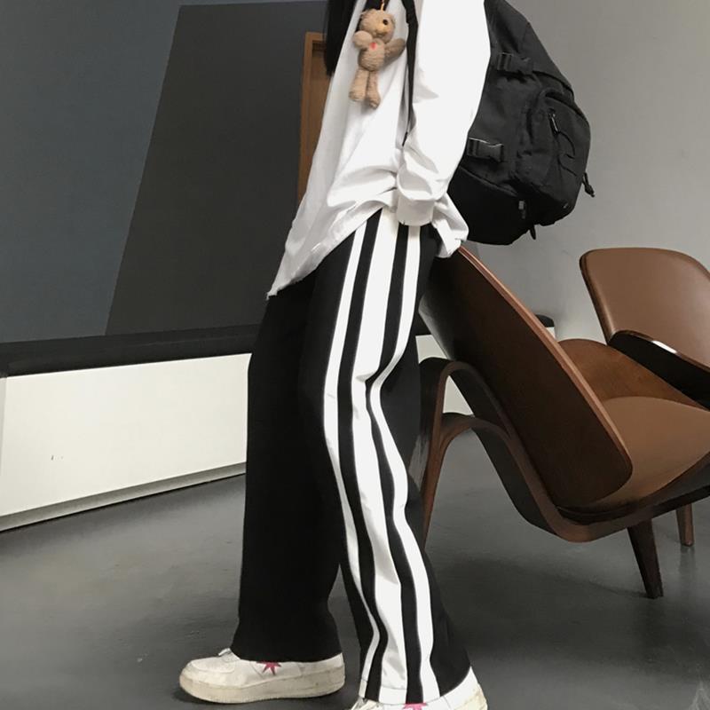 Quần Dài Lưng Cao Dáng Ôm Họa Tiết Kẻ Sọc Thời Trang Xuân Hè Phong Cách Hàn Quốc Mới Cho Nữ