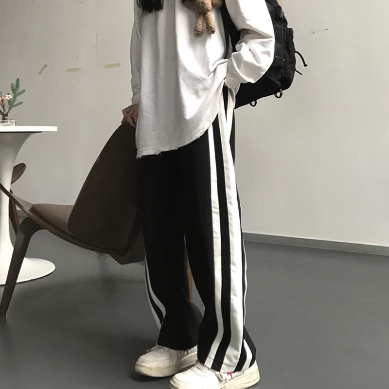 Quần Dài Lưng Cao Dáng Ôm Họa Tiết Kẻ Sọc Thời Trang Xuân Hè Phong Cách Hàn Quốc Mới Cho Nữ