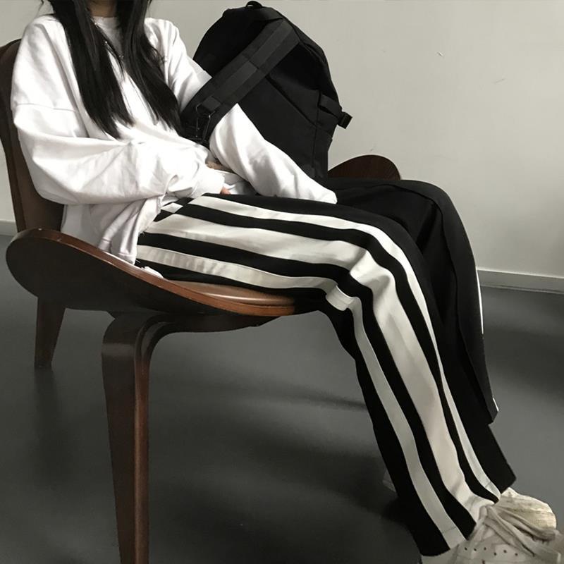 Quần Dài Lưng Cao Dáng Ôm Họa Tiết Kẻ Sọc Thời Trang Xuân Hè Phong Cách Hàn Quốc Mới Cho Nữ