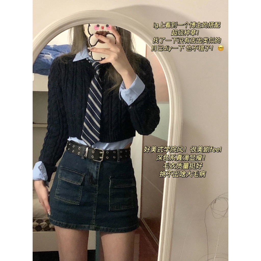 Jiashucheng Chân Váy Denim Dáng Chữ A Có Túi Lót Chống Lóa Phong Cách Retro Hong Kong Mùa Hè Cho Nữ