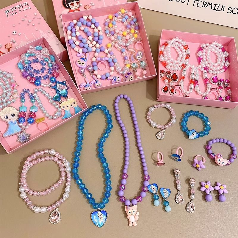 Bộ Phụ Kiện Vòng cổ Và Kẹp Tóc Nhiều Màu Sắc Kiểu Công Chúa Nhỏ Dễ Thương Cho Bé Gái