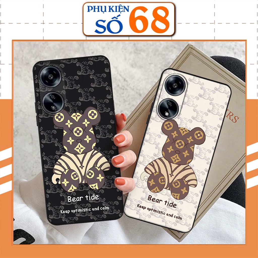 Ốp lưng Oppo A1 2023 hình gấu bearbrick, smile thời trang, ốp lưng rẻ bền đẹp