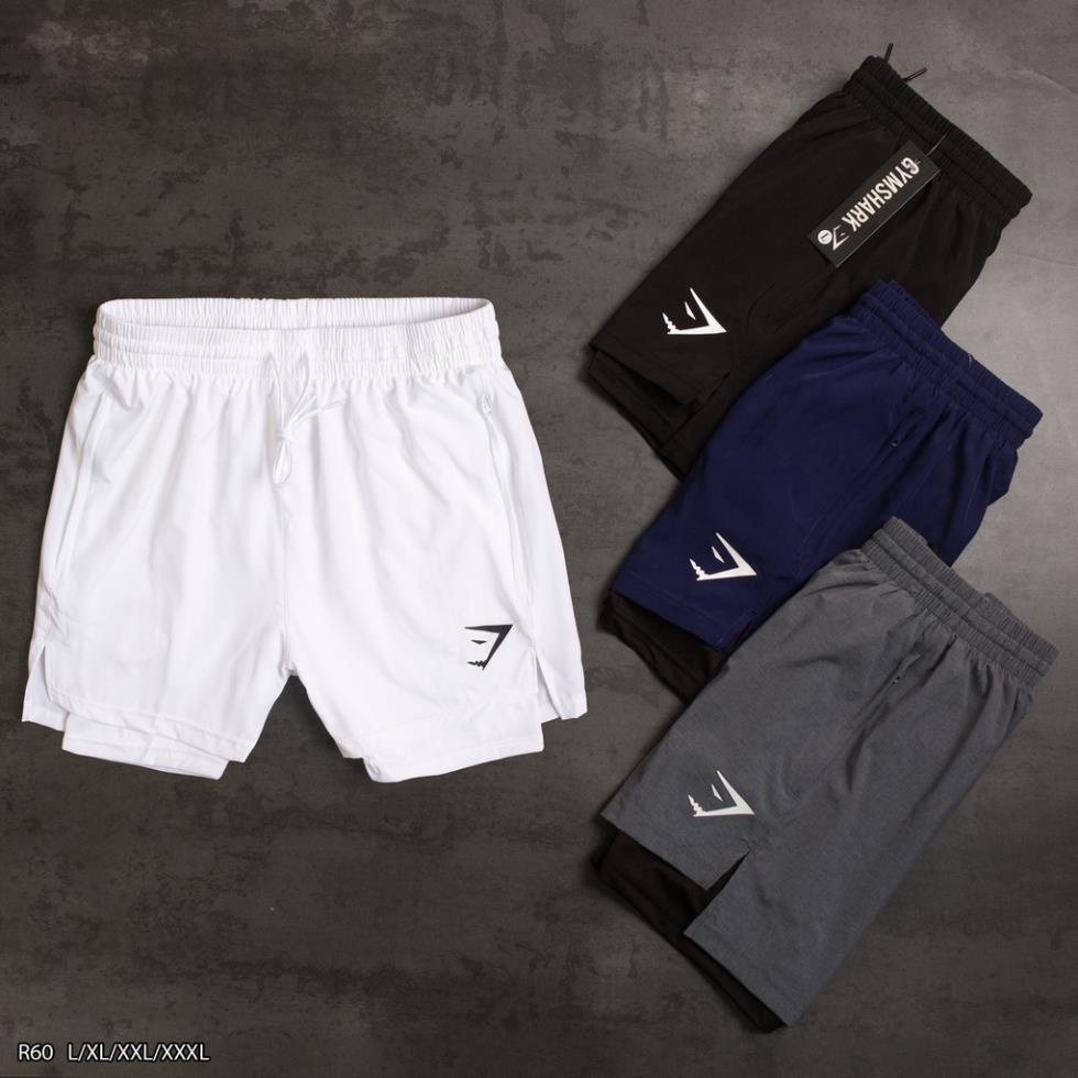 S2 S1 QUẦN SHORT RUN THỂ THAO NAM R60 IN LOGO HÃNG GYMSHARK - THỜI TRANG THỂ THAO NAM