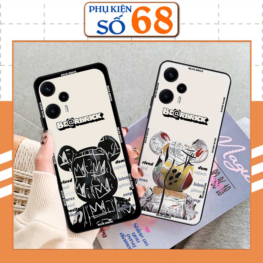 Ốp lưng Xiaomi Poco F5 / F5 Pro hình gấu bearbrick, smile thời trang, ốp lưng rẻ bền đẹp