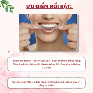 [1 GÓI] Miếng dán trắng răng Crest 3D White - Mỹ (Supreme Flexfit / Professional Effects)