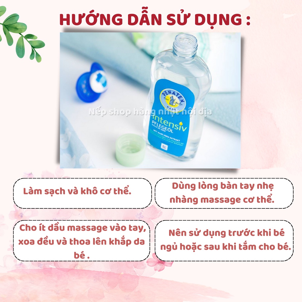 Dầu Massage dưỡng ẩm Penaten 200ml cho bé từ sơ sinh - Nếp Shop - Hàng Nhật nội địa