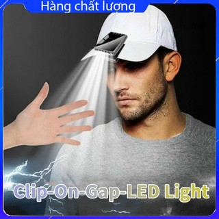 Đèn kẹp mũ cảm biến 🔥FREESHIP🔥 đèn đội đầu kẹp mũ câu cá mini 4 bóng sáng có báo pin