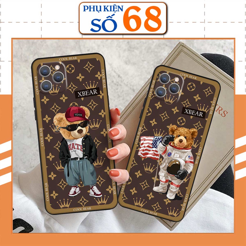 Ốp lưng iPhone 11 11Pro 11Promax Max in hình gấu bear, kaws, doremon thời trang