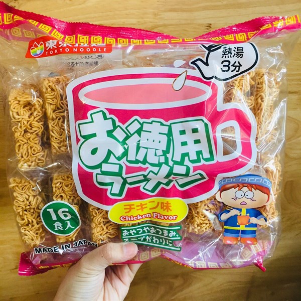 MÌ ĂN LIỀN TOKYO RAMEN 16 gói nhỏ vị Gà (Date: 2023)