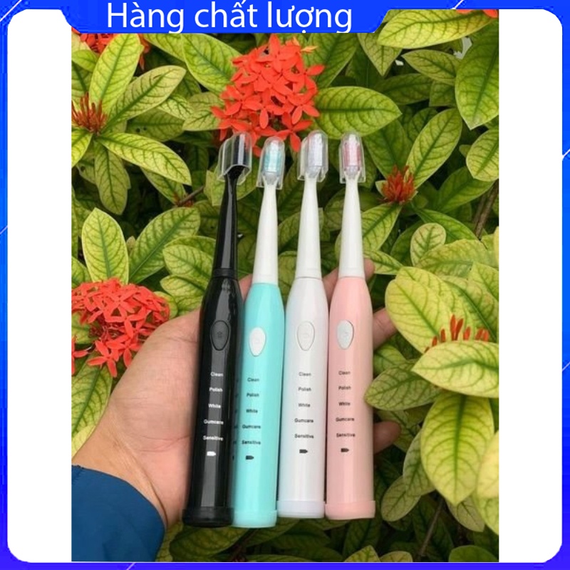 Bàn chải điện electric toothbrush - bàn chải điện 5 chế độ tặng kèm 3 đầu thay