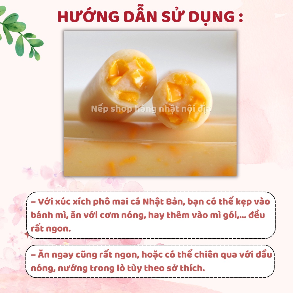 Xúc xích phô mai cá tuyết Natori 232g , cho bé từ 12 tháng tuổi - Nếp Shop - Hàng Nhật nội địa