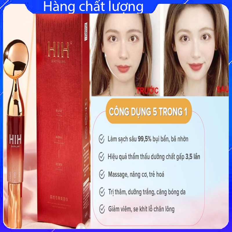 Máy Điện Di Đẩy Tinh Chất Massage Nâng Cơ Mặt Cao Cấp HIH, Máy Tẩy Trang, Máy massage mặt làm sáng da