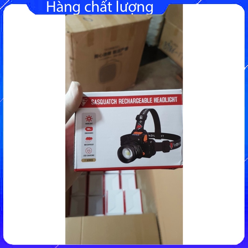 Đèn pin đội đầu cảm biến ánh sáng trắng siêu sáng chiếu xa 300m - đèn đội đầu phóng to thu nhỏ