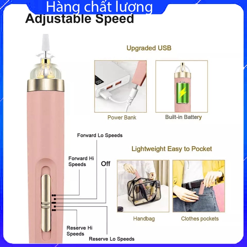 Máy Mài Móng Tay LED Đa Năng Có Thể Sạc Lại Bút Khoan Móng Tay, Dụng Cụ Làm Móng Điện