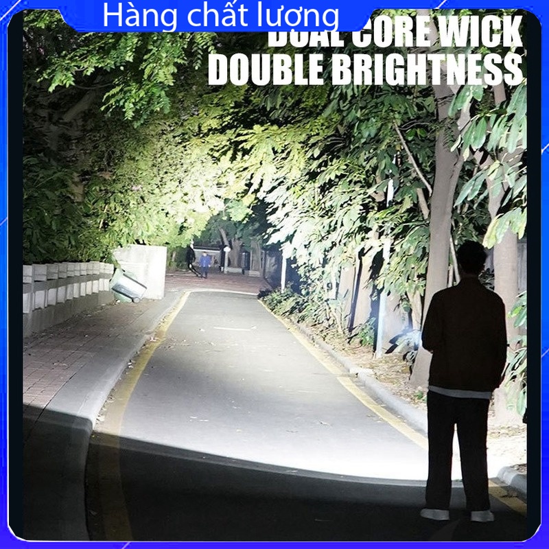 Đèn Pin Cầm Tay 2 Bóng kiêm sạc dự phòng - đèn pin bóng led siêu sáng chống thấm nước