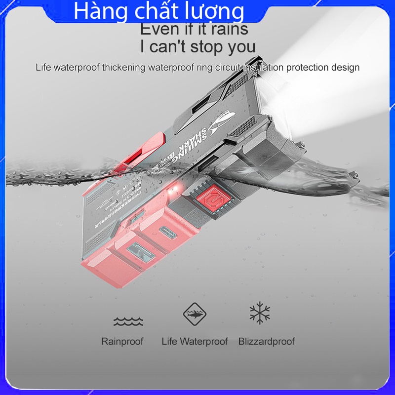Đèn Pin Cầm Tay 2 Bóng kiêm sạc dự phòng - đèn pin bóng led siêu sáng chống thấm nước