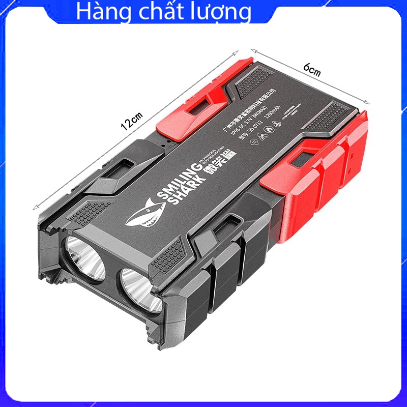 Đèn Pin Cầm Tay 2 Bóng kiêm sạc dự phòng - đèn pin bóng led siêu sáng chống thấm nước