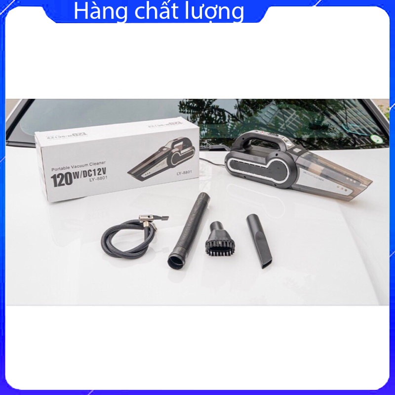 Máy hút bụi kèm bơm lốp ô tô có đèn chiếu sáng siêu tiện lợi
