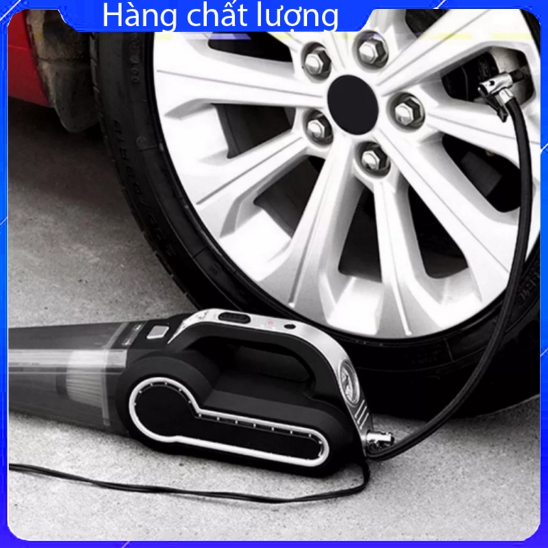 Máy hút bụi kèm bơm lốp ô tô có đèn chiếu sáng siêu tiện lợi