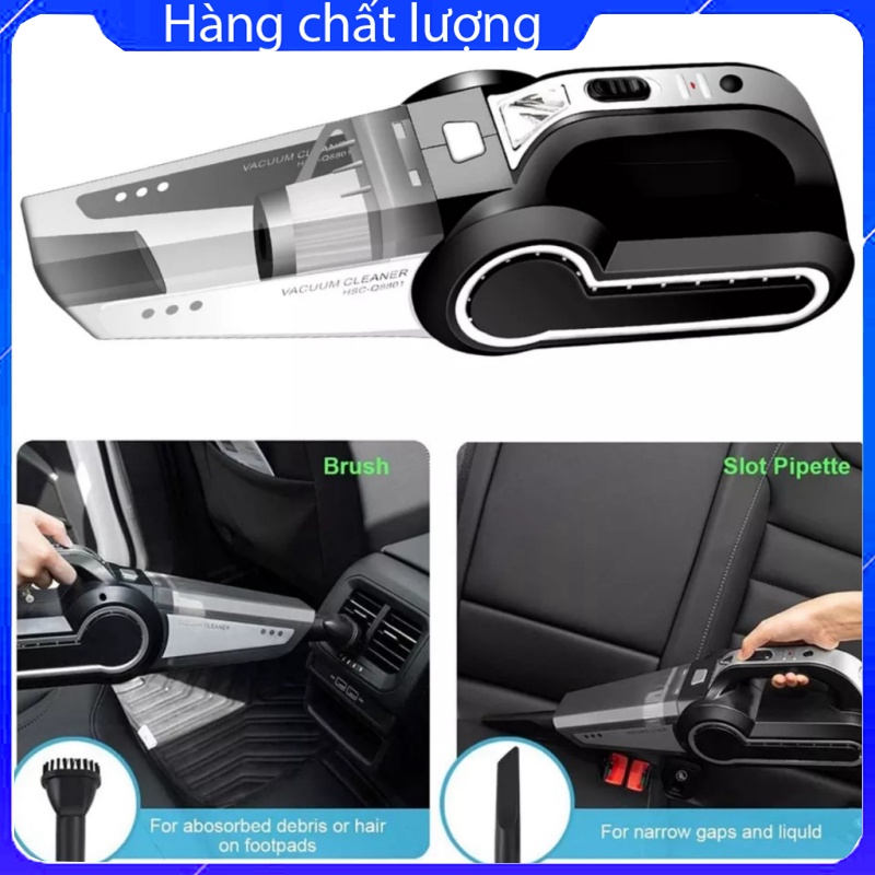 Máy hút bụi kèm bơm lốp ô tô có đèn chiếu sáng siêu tiện lợi
