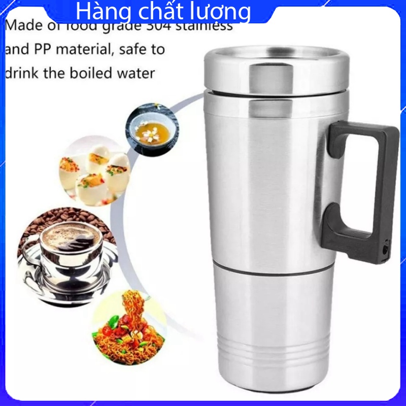 Cốc Đun Nước Điện 12V Lòng INOX Không Gỉ Tiện Lợi Trên Ô Tô dung tích 580ml | BigBuy360 - bigbuy360.vn