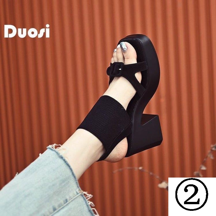 Giày Sandal Cao Gót Mũi Vuông Chống Nước Thời Trang Mùa Hè 2023 Cho Nữ