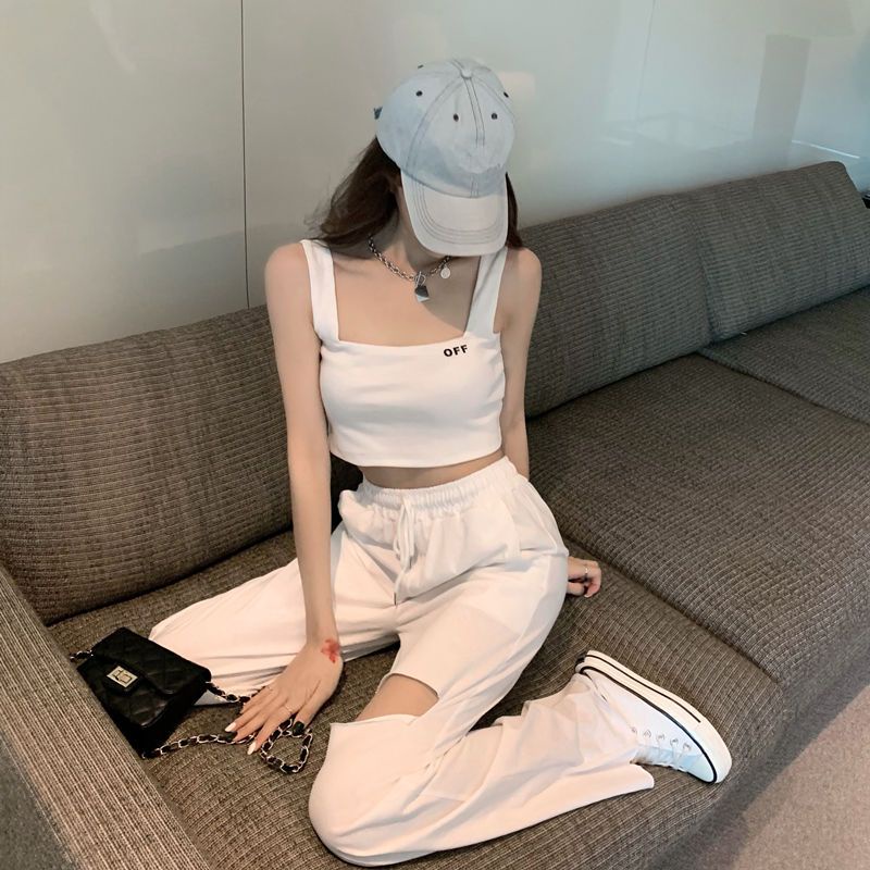 Jiashucheng Áo Croptop Thể Thao In Chữ Phong Cách Mới Quyến Rũ Cho Nữ