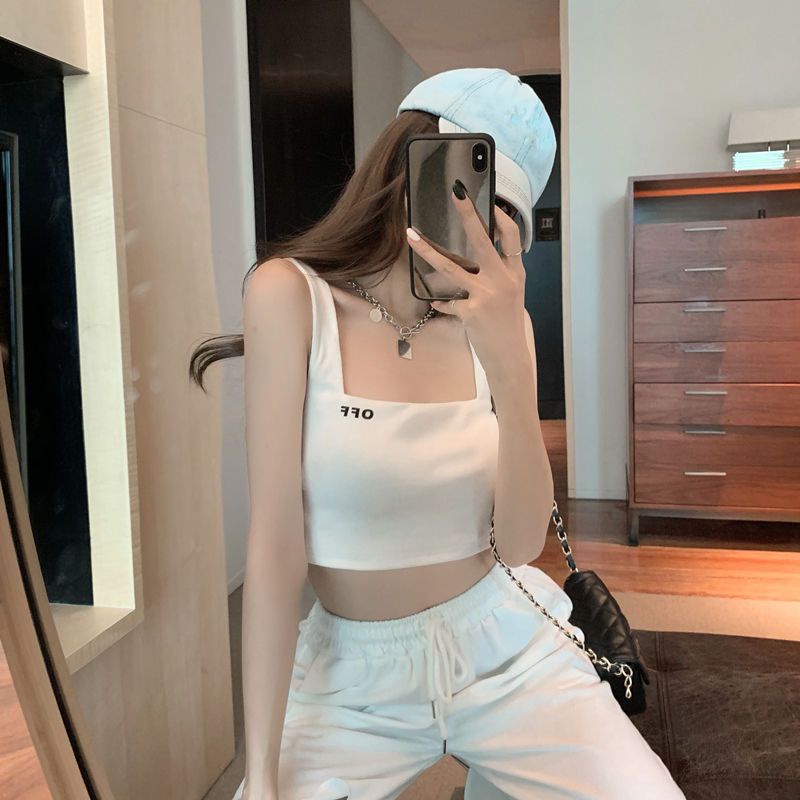 Jiashucheng Áo Croptop Thể Thao In Chữ Phong Cách Mới Quyến Rũ Cho Nữ