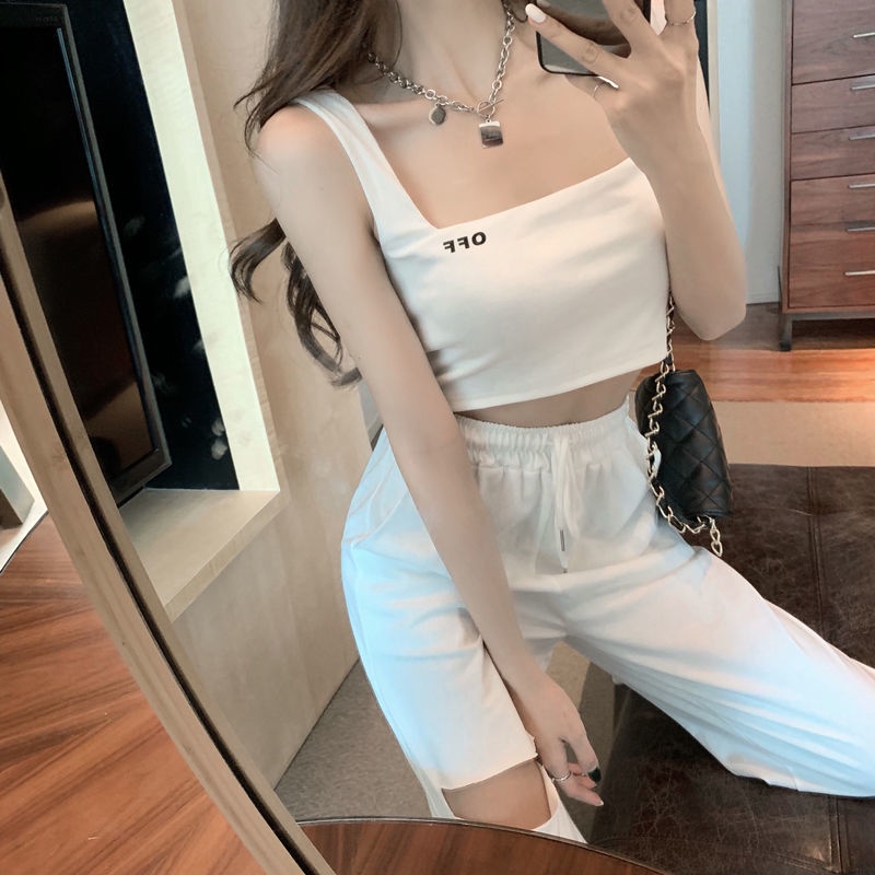 Jiashucheng Áo Croptop Thể Thao In Chữ Phong Cách Mới Quyến Rũ Cho Nữ