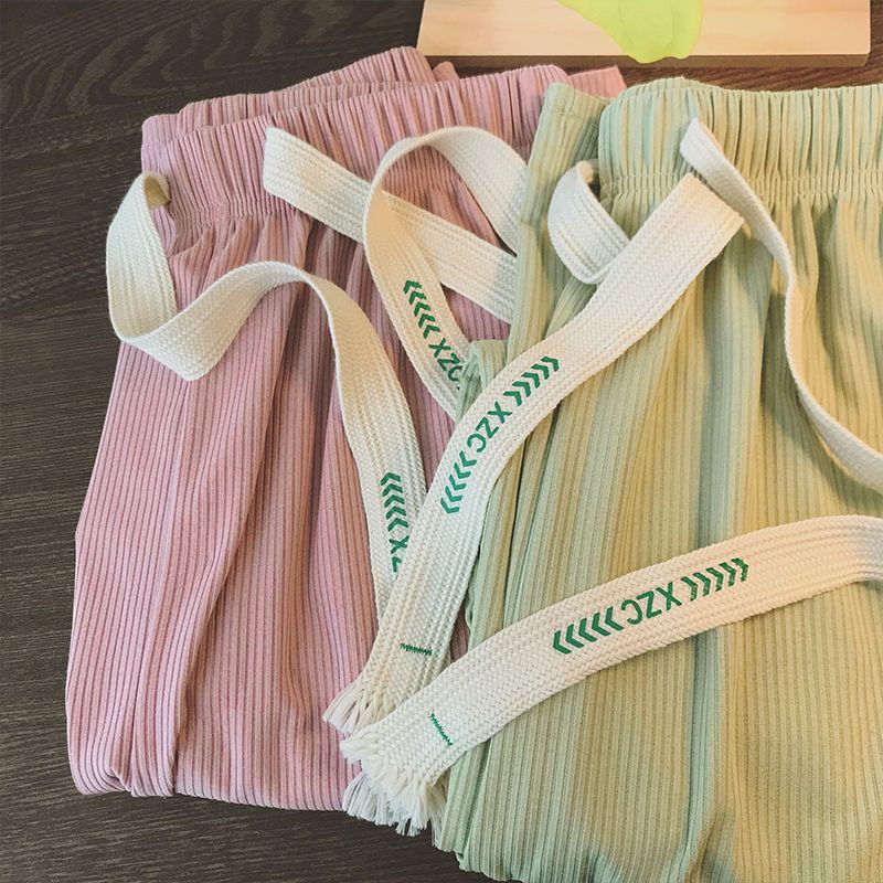 Jiashucheng Pit Quần Dài Lưng Cao Ống Rộng Dáng Suông Phong Cách Mới Mùa Thu Cho Nữ