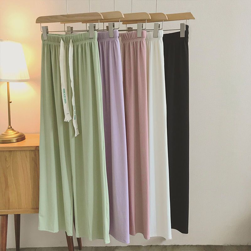 Jiashucheng Pit Quần Dài Lưng Cao Ống Rộng Dáng Suông Phong Cách Mới Mùa Thu Cho Nữ