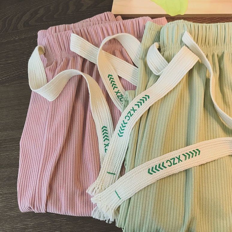 Jiashucheng Pit Quần Dài Lưng Cao Ống Rộng Dáng Suông Phong Cách Mới Mùa Thu Cho Nữ