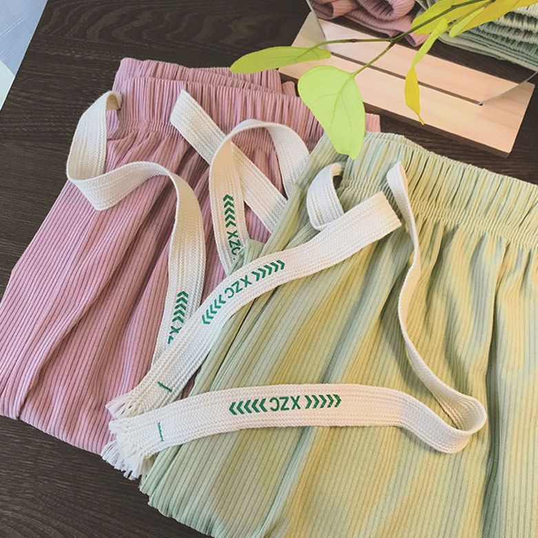 Jiashucheng Pit Quần Dài Lưng Cao Ống Rộng Dáng Suông Phong Cách Mới Mùa Thu Cho Nữ