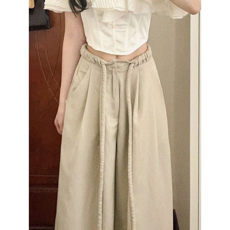 Quần Dài Lưng Cao Màu Sắc Đơn Giản Thời Trang Cho Nữ