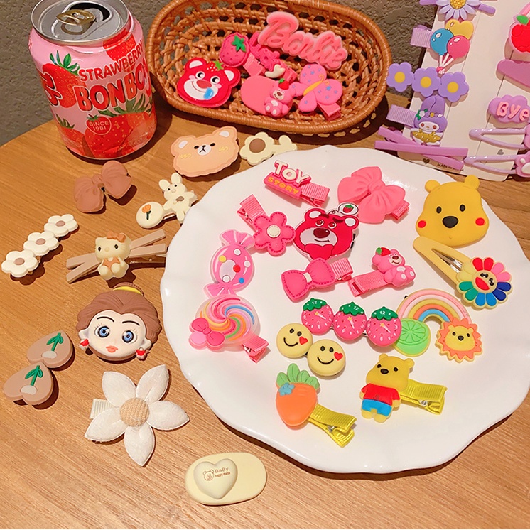 Bộ Kẹp Tóc Hình Trái Dâu Dễ Thương Thời Trang 2023 Cho Bé Gái