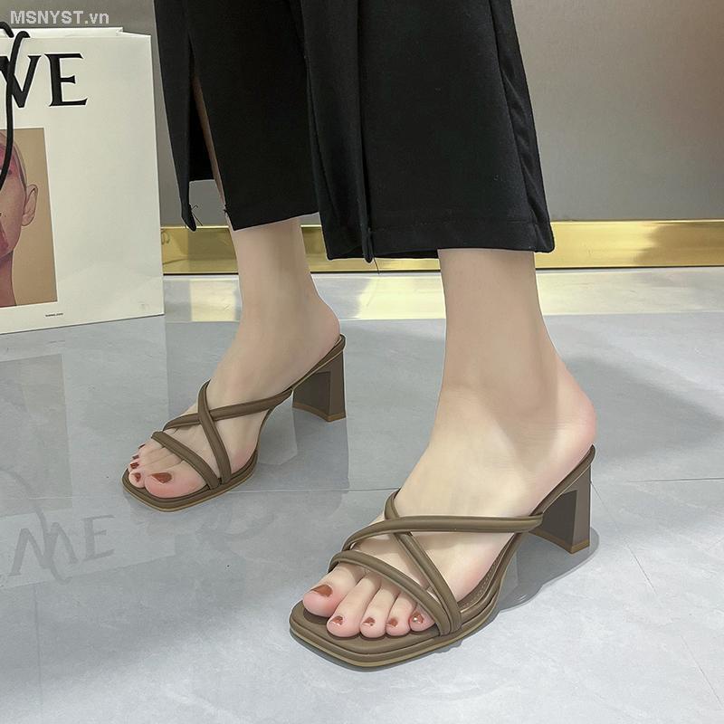 Sandal Cao Gót Mũi Vuông Phong Cách Mới 2023 Cho Nữ