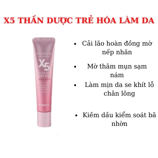 Kem Dưỡng Trẻ Hóa Da Retinol X5 Elastin Cream SkinPastel 30ml