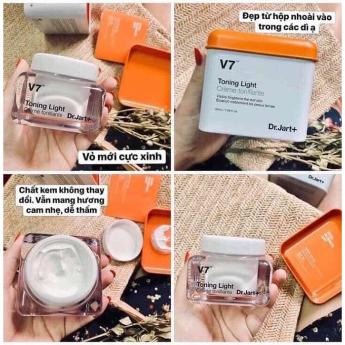 Kem V7 Toning Light Dr.Jart+ kem dưỡng trắng da bật tone và mờ thâm mẫu mới 50ml