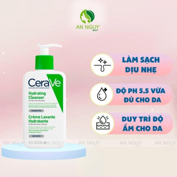 Sữa rửa mặt CeraVe cho da dầu da khô da nhạy cảm 236ml