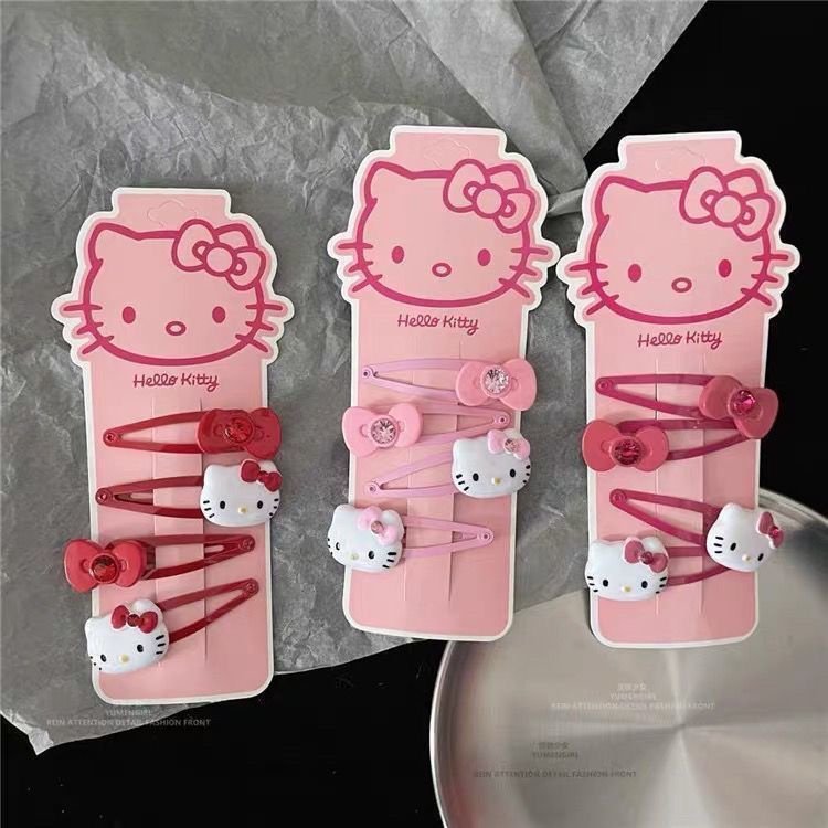 Eadwear retro red kt cat kẹp tóc cô gái dễ thương trái tim kẹp bên tóc mái kẹp tóc mái bằng kẹp tóc apanan và kẹp tóc orean kẹp tóc cô gái mềm
