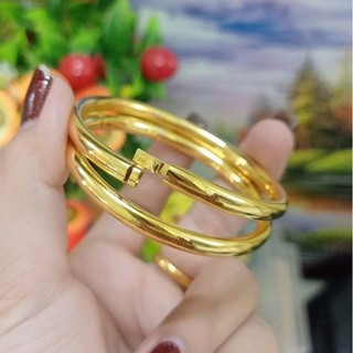 Vòng trơn có khóa lưỡi gà màu 24k
