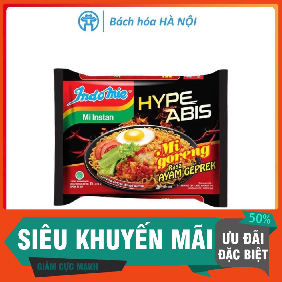 Mì Xào Khô Indomie Hype Abis Mi Goreng Rasa Ayam Geprek Vị Gà Cay 85g