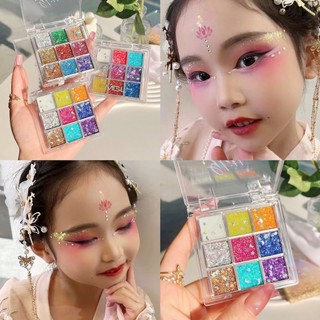 Phấn Mắt Dạng Gel Lấp Lánh Chín Màu Sắc Cho Trẻ Em