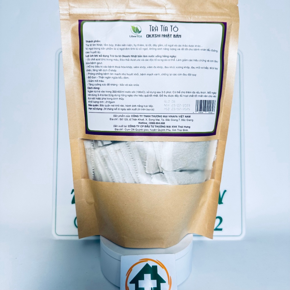 Trà Tía Tô OKASHI Nhật Bản  - Bịch 60 túi lọc